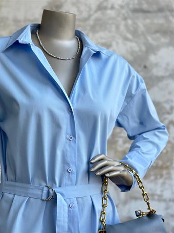 Belden Toka Bağlamalı ZR Model Gömlek (Bebe Mavisi)