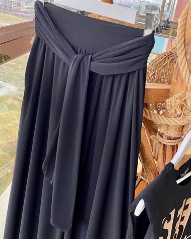 Beli Kuşaklı Etek Pantolon (Siyah)