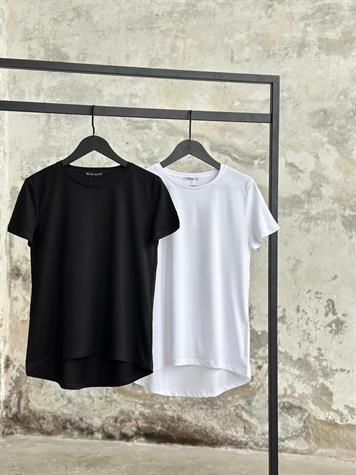 Bisiklet Yaka Basic Tişört (Siyah/Beyaz)