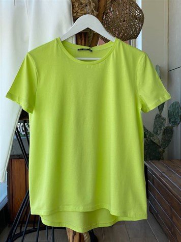 Bisiklet Yaka Basic Tshirt (Fıstık Yeşili)