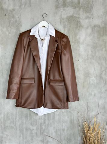 Blazer Deri Ceket (Kahve)