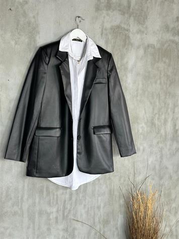 Blazer Deri Ceket (Siyah)