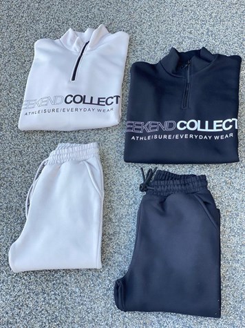BOĞAZ FERMUARLI SWEATSHİRT JOGGER PANTOLON TAKIM (SİYAH)