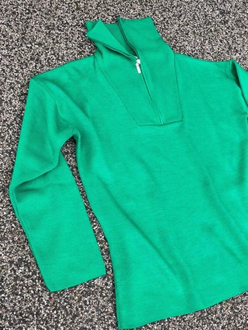 Boğazdan Fermuarlı Çelik Örgülü Oversize Kazak (Yeşil)