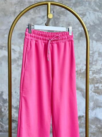 Bol Paça Yüksek Bel Pantolon (Pembe)