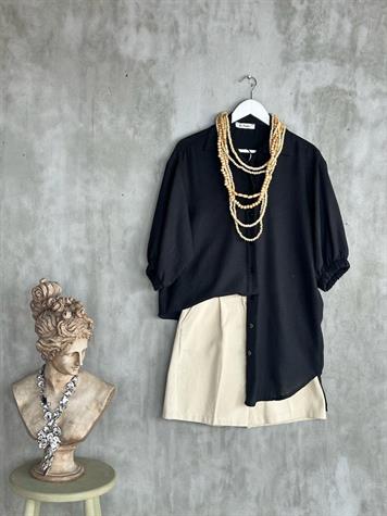 Boyfriend Tunik Gömlek (Siyah)