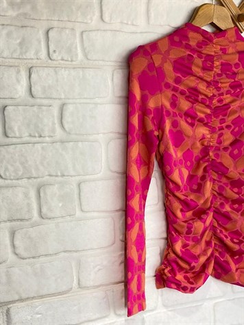 Büzgü Detaylı Bluz (Pembe)