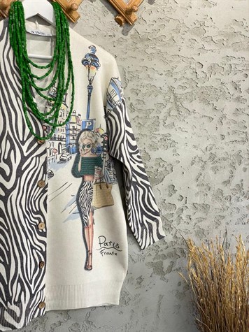 Tasarım Model Çelik Triko Düğmeli Hırka (Bej)