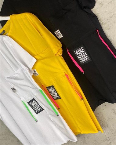 Cep Detaylı Soft Renkli Tunik Tshirt
