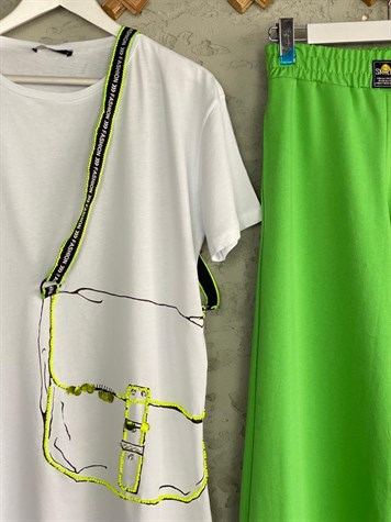 Cep Detaylı Tasarım Tshirt (Beyaz/Siyah)