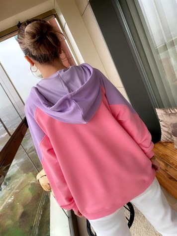 Çift Renkli Fermuar Detaylı Sweatshirt