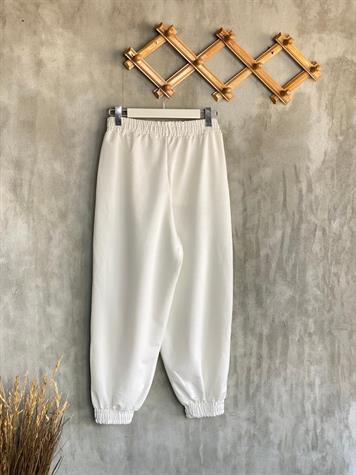 Çıtçıt Yırtmaçlı Salaş Pantolon (Beyaz)