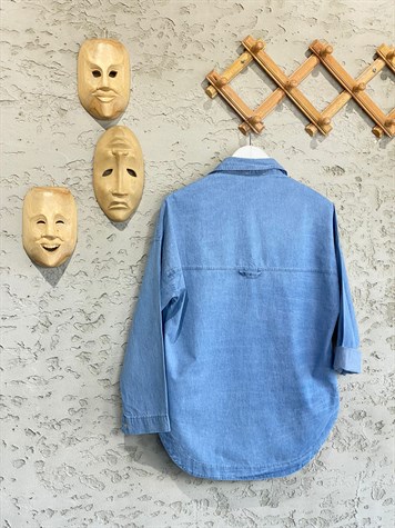 Çıtçıtlı Tensel Gömlek (Buz Mavisi)