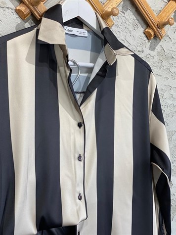 ÇİZGİLİ OVERSIZE GÖMLEK