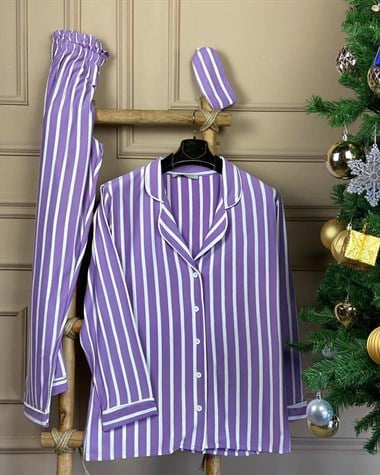 Çizgili Pijama Takımı (MOR)