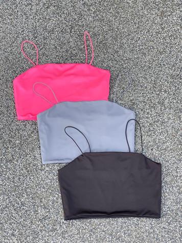 Crop Atlet (Gri/Pembe/Siyah)