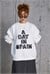 Dantel Nakış Yazılı Şardonlu Sweatshirt (Ekru)