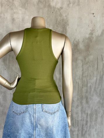 Dilvin Halter Yaka Crop (Asker Yeşili)