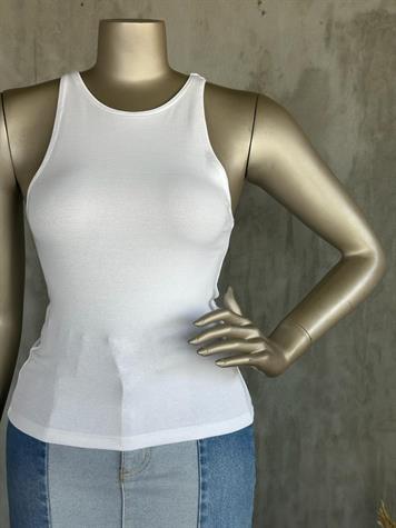 Dilvin Halter Yaka Crop (Beyaz)
