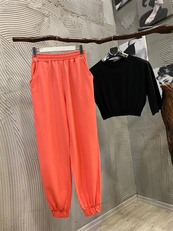 Dirsek Kol Altı Lastikli Tshirt(SİYAH)