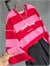 District Originals Baskılı Çizgili Oversize Sweatshirt  (Pembe)