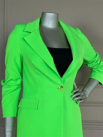 Düğme Detaylı Blazer Ceket (Fıstık Yeşili)