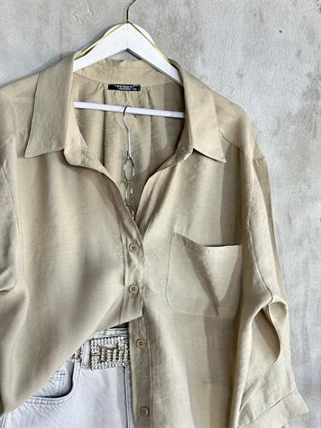 Düşük Omuzlu Oversize Gömlek (Olive)