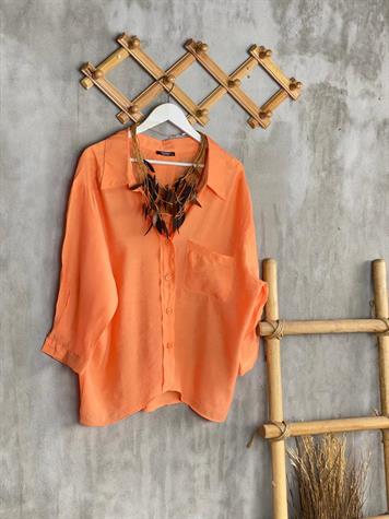 Düşük Omuzlu Oversize Gömlek (Somon)