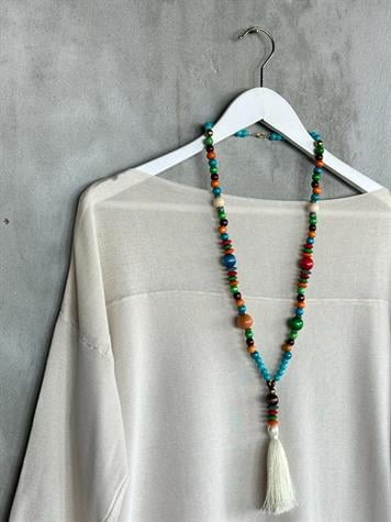 Düz Yaka Triko Kazak (Ekru)