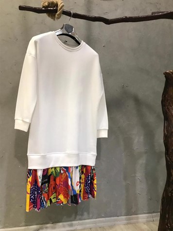 Eteği Piliseli Sweat Kumaş Elbise