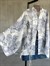 Şal Desen Bağlamalı Kimono Gömlek (Beyaz)