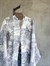 Şal Desen Bağlamalı Kimono Gömlek (Beyaz)