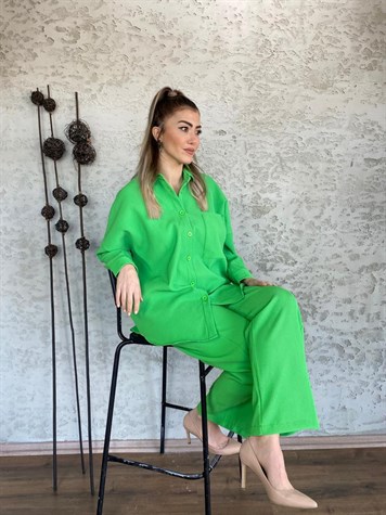 Fitilli Çizgili Takım (Yeşil)