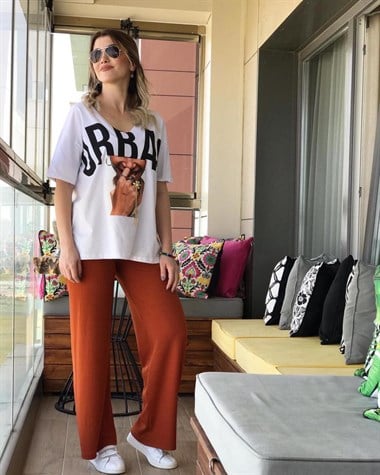 Fitilli Kaşkorse Pantolon (KİREMİT)