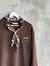 Fular Aksesuarlı Nakışlı Oversize Sweatshirt (Kahve)