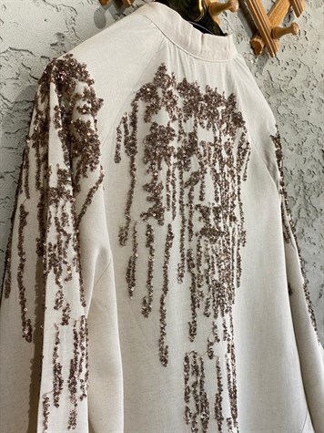Full Payet İşlemeli Özel Tasarım Kimono (Taş)