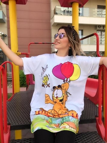 Garfield Desen Tunik Elbise