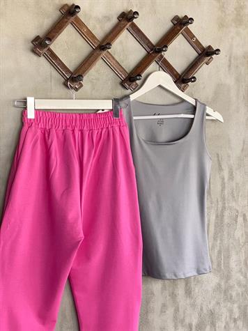Garnili Tasarım Model Cepli Pantolon (Pembe)