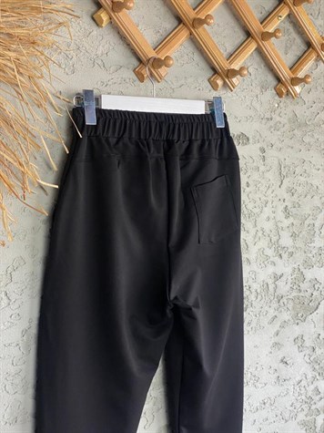 Garnili Tasarım Model Cepli Pantolon (Siyah)