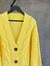 Gol Düğme Detaylı Çelik Örme Hırka (Sarı)