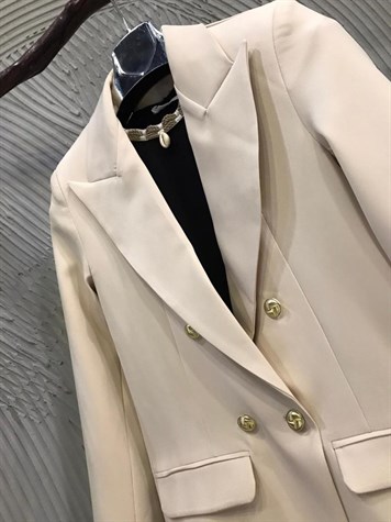 Gold Düğmeli Blazer Ceket (BEJ)