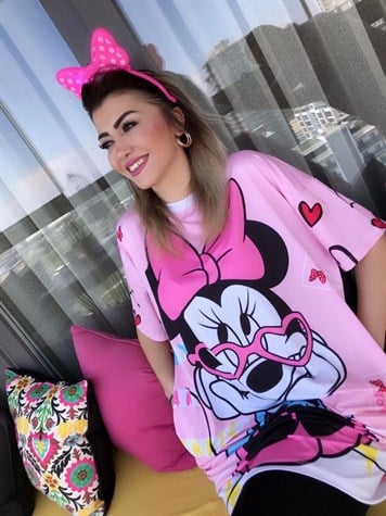 Gözlüklü Mickey Tunik Elbise