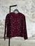 Gri Leopar Desenli Triko Hırka (Bordo )