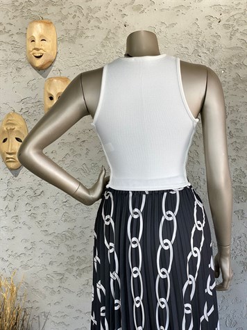 Halka Detaylı Crop Top (Ekru)
