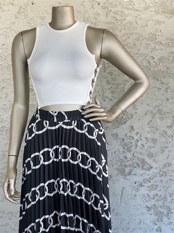 Halka Detaylı Crop Top (Ekru)