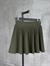 İçi Şortlu Beli Lastikli Pileli Mini Etek (Haki)