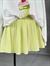 İçi Şortlu Beli Lastikli Pileli Mini Etek (Limon Sarısı)