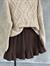 İçi Şortlu Beli Lastikli Pileli Mini Etek (Kahverengi)