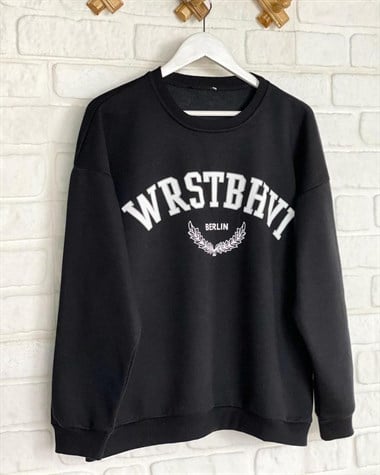 İkiiplik Kumaş İçi Şardonlu Sweatshirt (SİYAH)