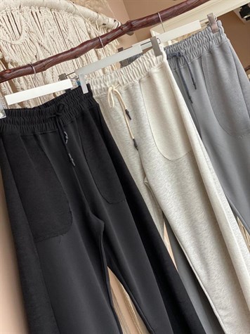 İkiiplik Sweat Kumaş Salaş Pantolon (SİYAH& GRİ & FÜME)